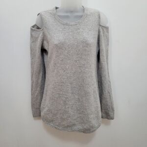 100% Cashmere Cold-Shoulder Sweater